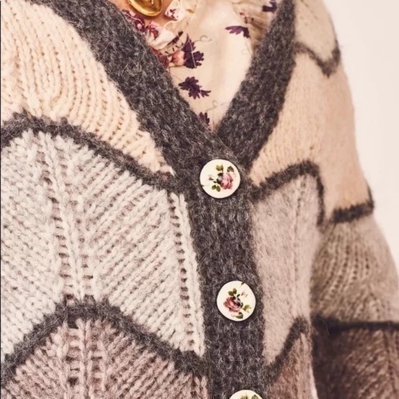 LoveShackFancy Rare Deena Cardigan L - Picture 2 of 11